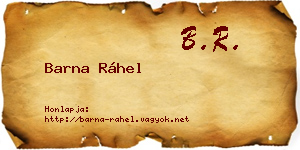Barna Ráhel névjegykártya