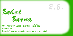 rahel barna business card